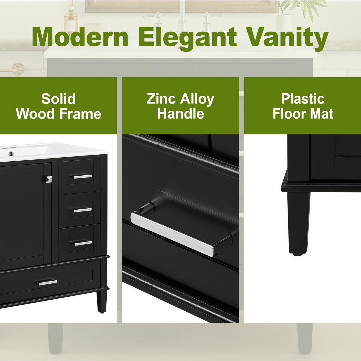 30" Bathroom Vanity with Sink Combo Set
