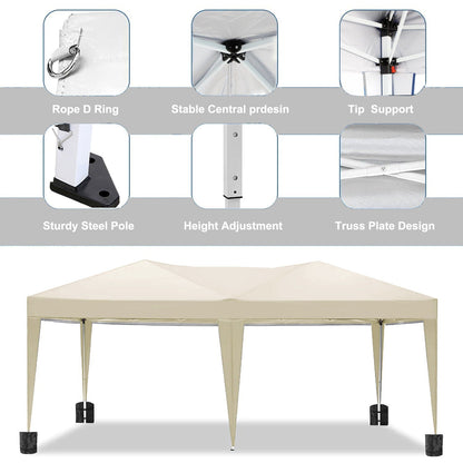 10'x20' EZ Pop Up Canopy Outdoor Portable Party Folding Tent with 6 Removable Sidewalls
