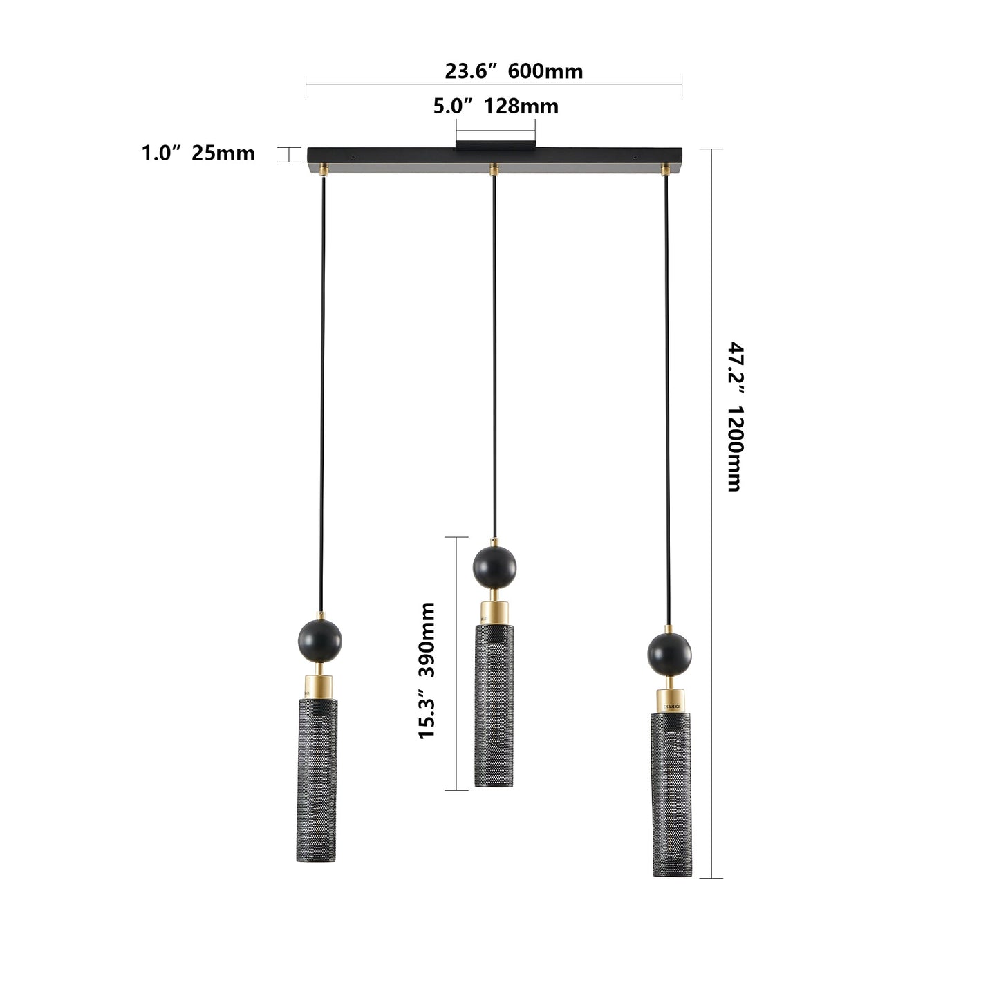 25" Modern Pendant Chandelier