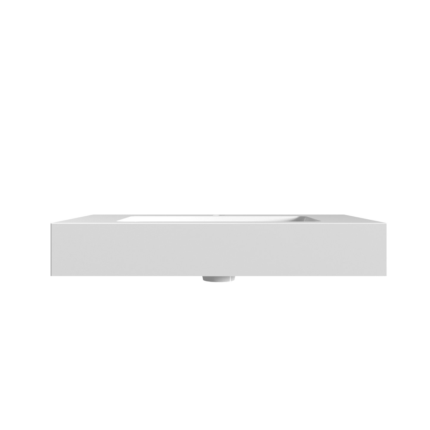 BB02-36-101 Integrated Solid Surface Basin Without Drain and Faucet, Glossy