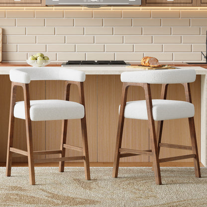 26'' Seat Height Bar Stools with Back - Set of 2