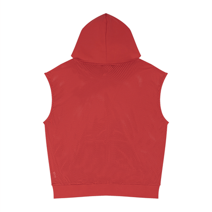 Loki & Ivy Unisex Panel Mesh Sleeveless Hoodie