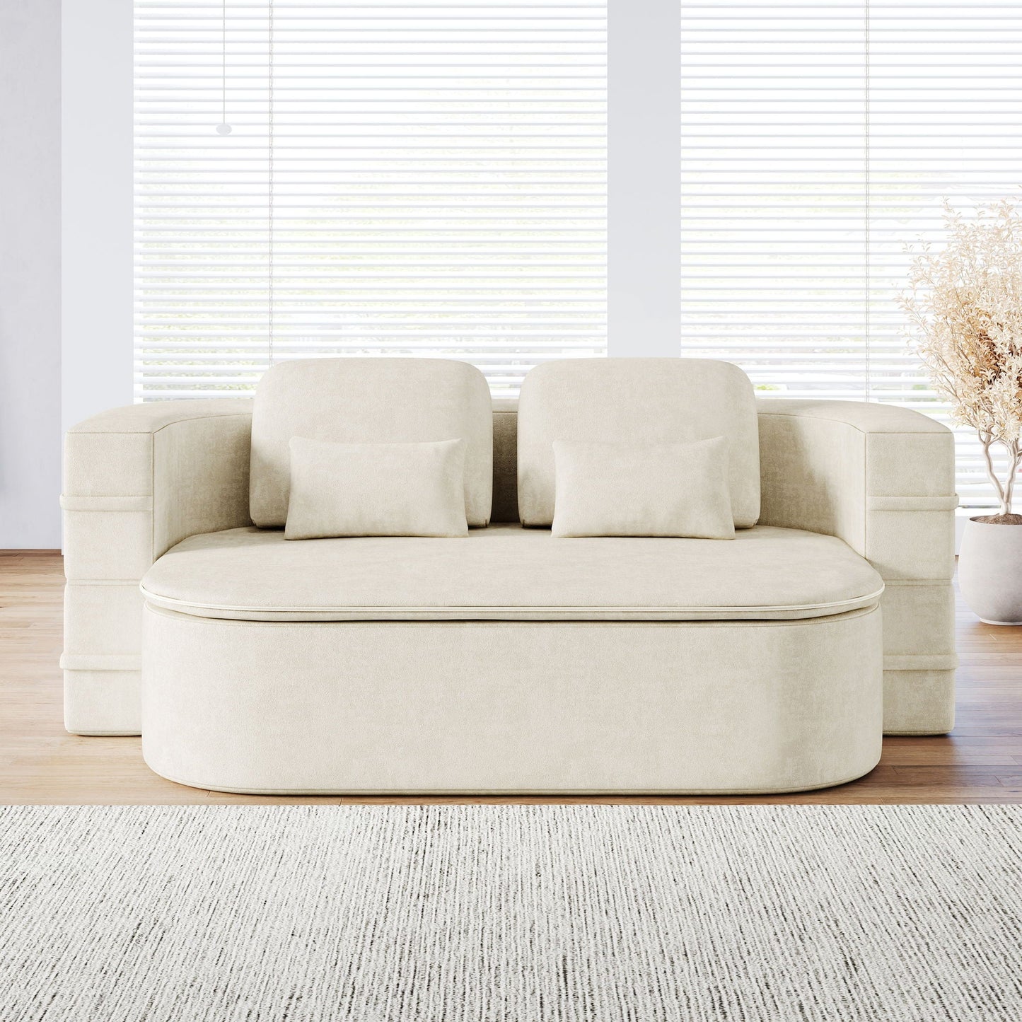 2 In 1 Foldable Sofa Bed With Multi Functional Blanket, Floor Lounge Sofa