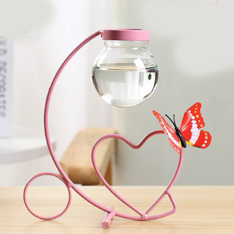 Creative Wrought Iron Table Decoration Hydroponic Vase