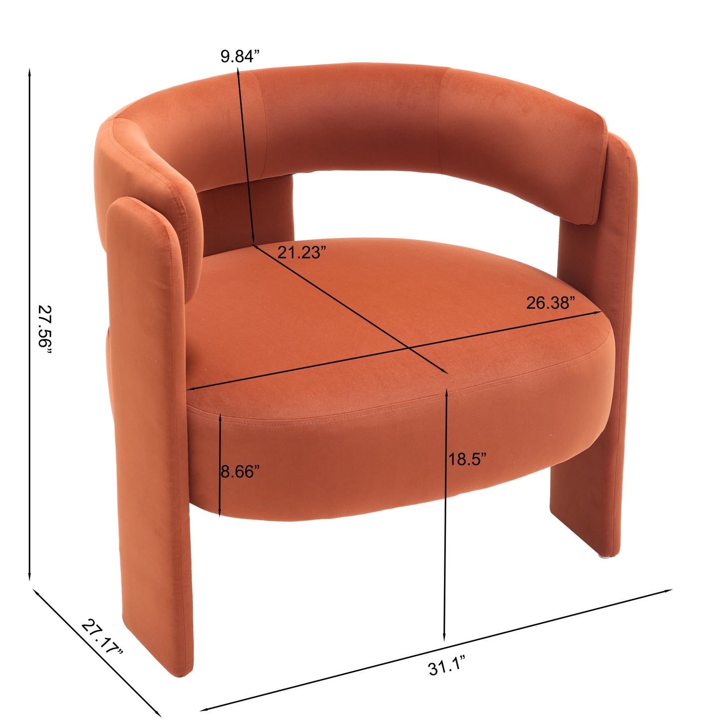 Accent Chair for Living Room, Velvet Comfy Single Sofa Chair