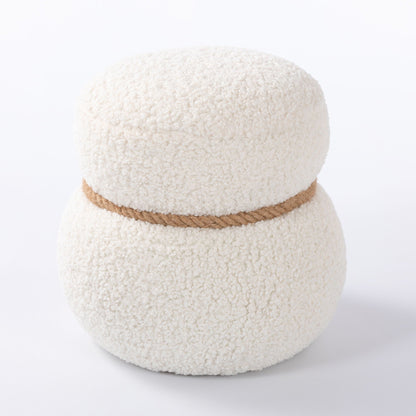 Snowman Stool With Cushion And Solid Wood Frame