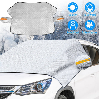 Car Windshield Snow Cover Windproof Magnetic Car Windscreen Cover Frost Ice Protection with SideÊMirror Protector 5 Magnets for Most Vehicles