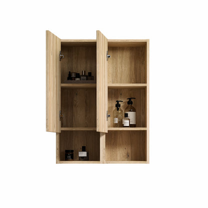 Abay Home Chic Striped Texture Bathroom Storage Cabinet