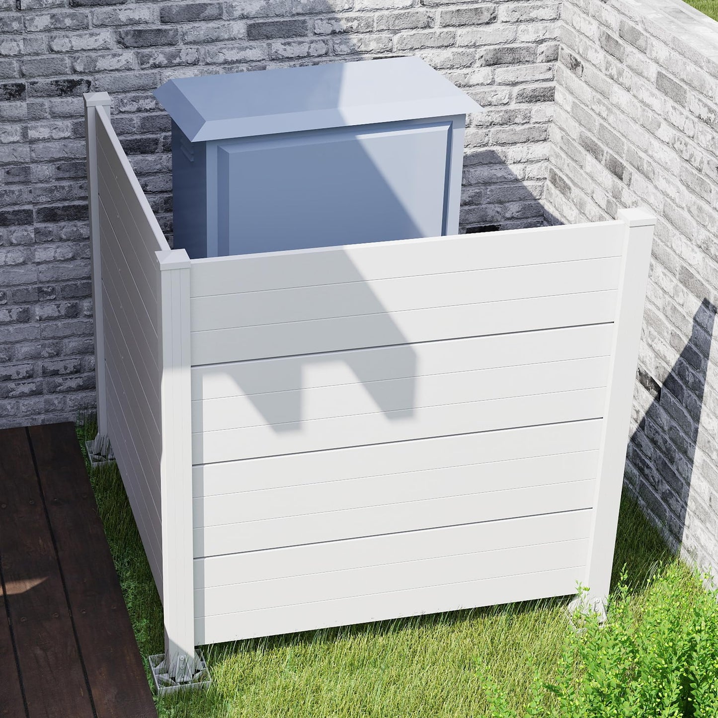 50" W x 49" H Outdoor Privacy Screen with Aluminum Posts, 2 Panels