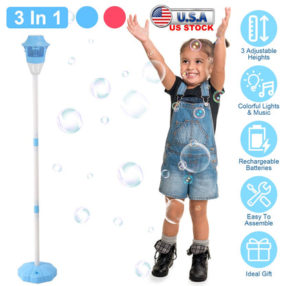 Standing Bubble Machine with Lights & Music - 3 Heights