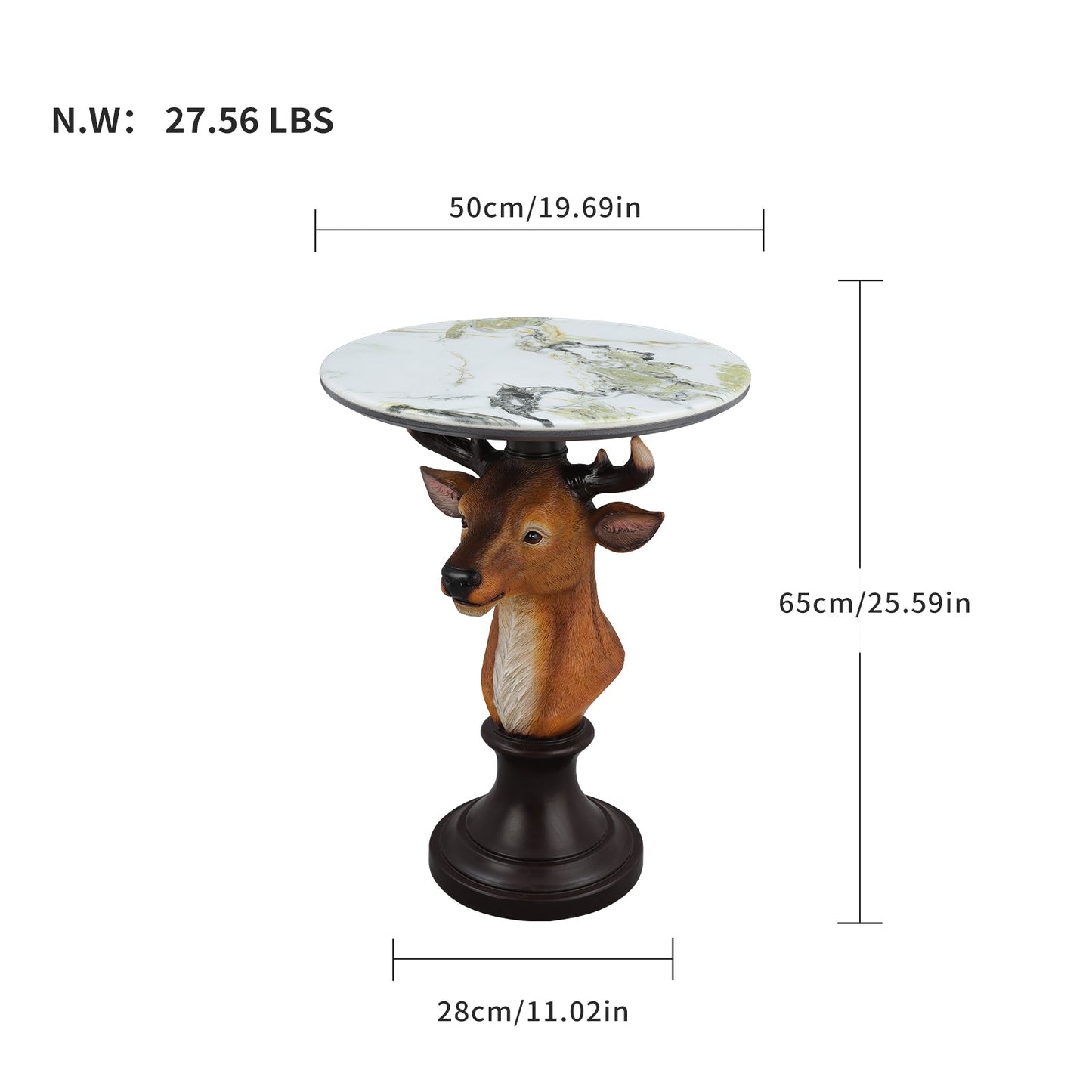 Deer Head Accent Table