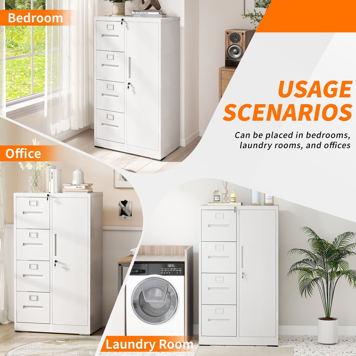Storage Vertical Filing Cabinet With Lock