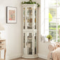Elegant Lighted Corner Curio Cabinet