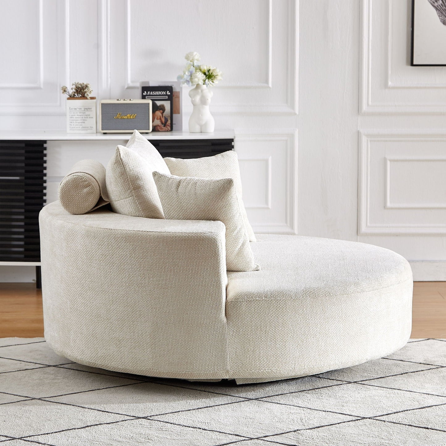 Swivel Chair With Rotating Base For Living Room