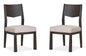 Tauren - Upholstered Side Chair With Solid Back (Set of 2) - Coffee Bean