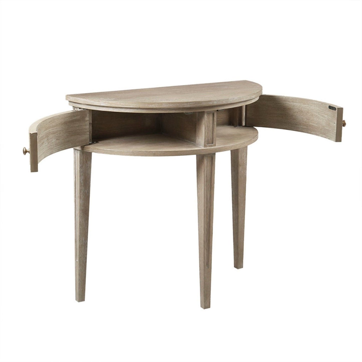 Vintage Inspired Storage Console Table With Fluted Doors