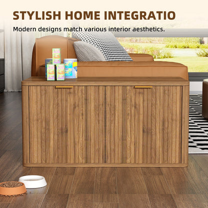 31.5" Walnut Finish Hidden Litter Box Furniture