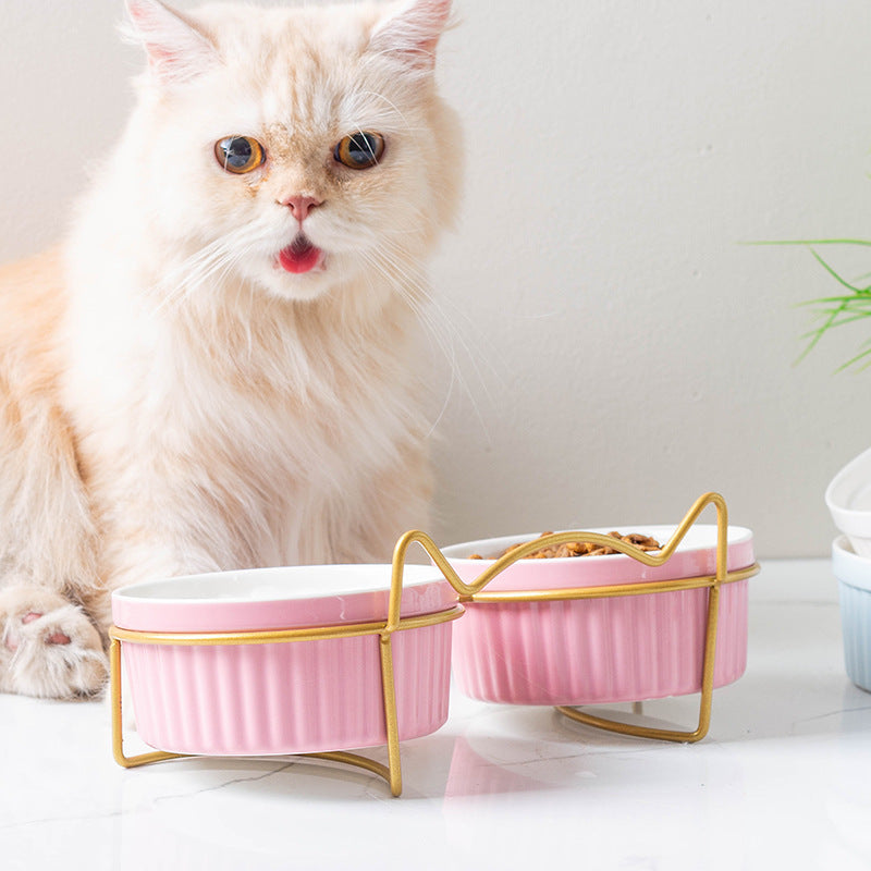Protect Cervical Spine And High Feet Drinking Water Pet Bowl