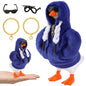 7inch Desk Goose Outfits, Desktop Goose Clothes With 1 Sunglasses & 1 Necklaces, Plush Hoodie Set For Magnetic Goose Statue