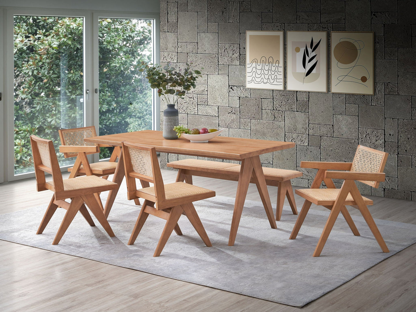 Velentina Rattan Side Chair (Set of 2) - Natural
