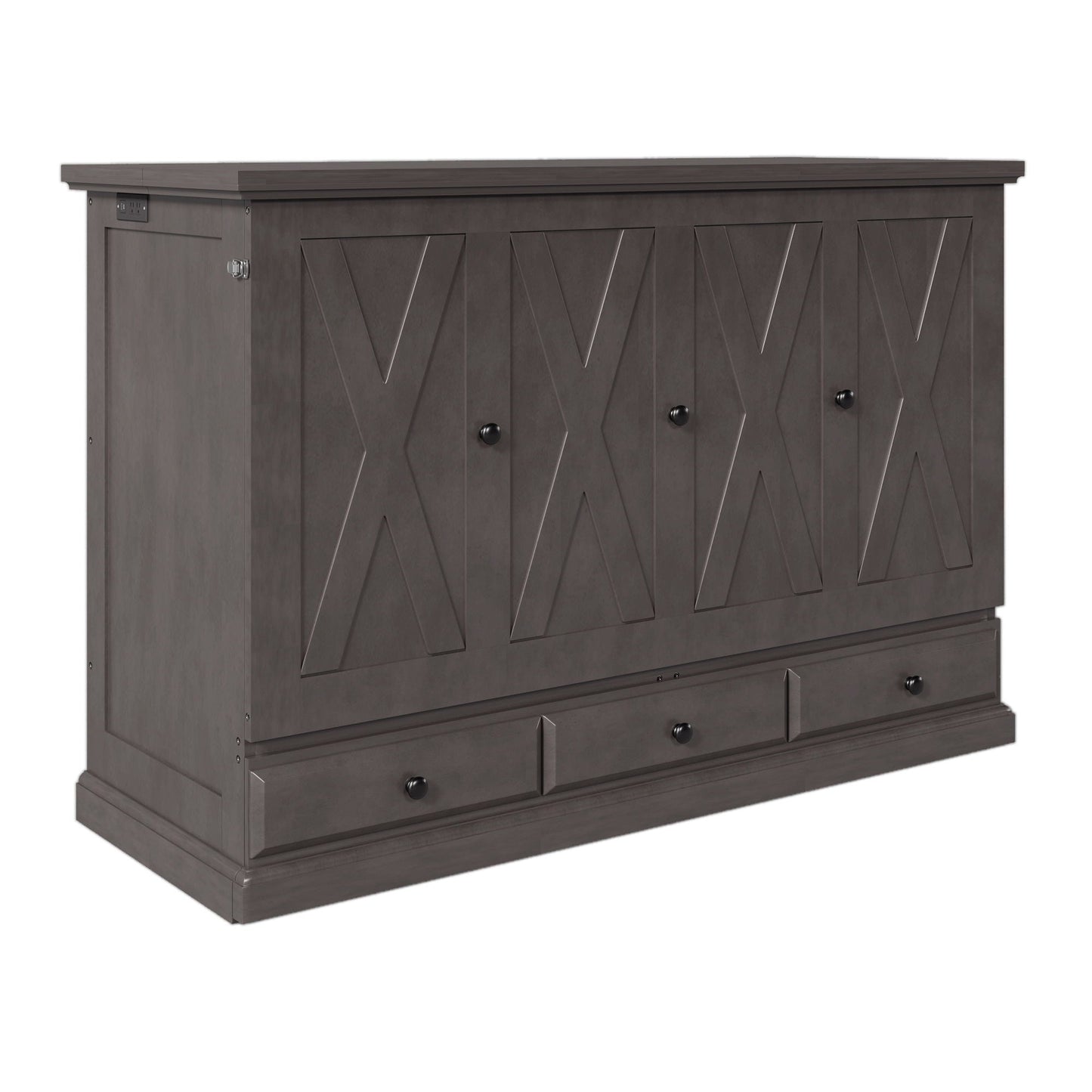 Murphy Bed Chest Cube Cabinet With Charging Station And Large Storage Drawer