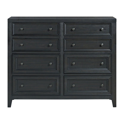 8 Drawer Dresser With Framed Fronts And Smooth Metal Glides