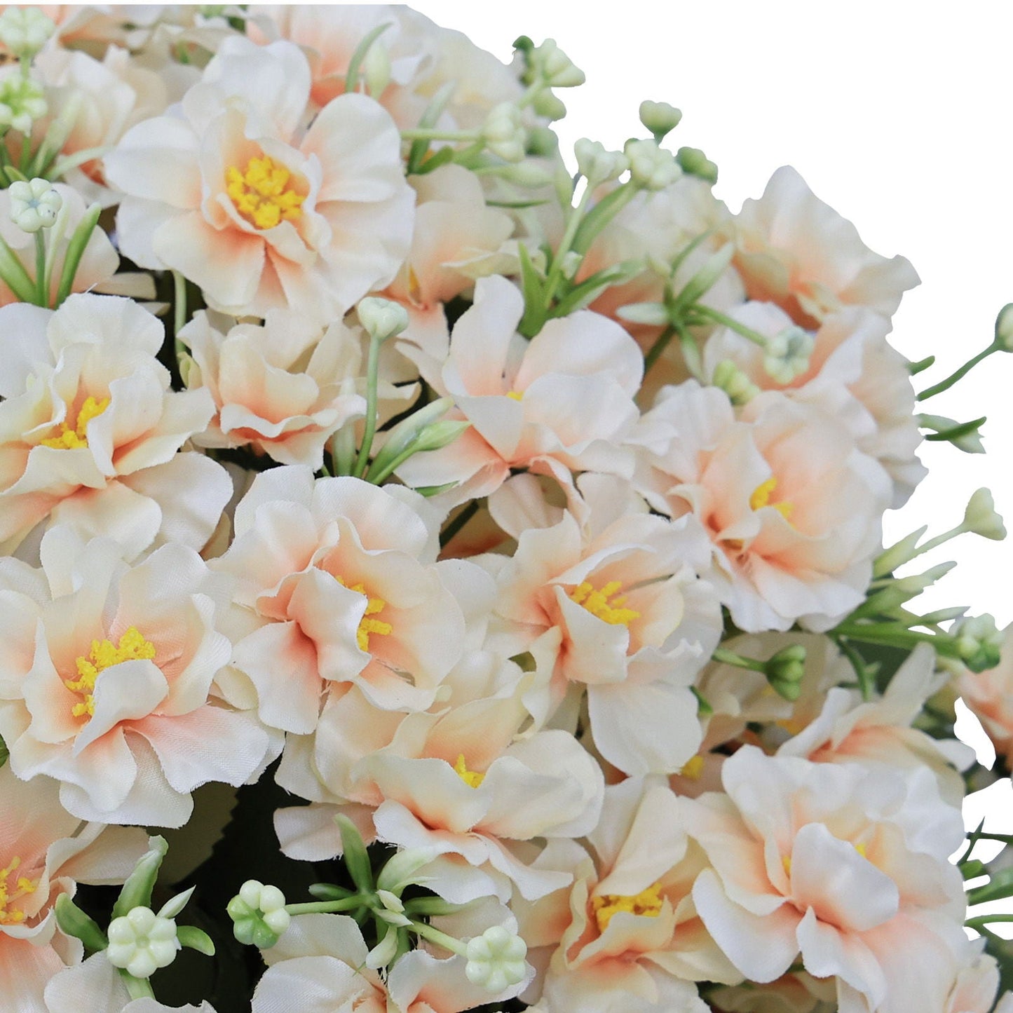 Artificial Snow Lotus Potted Plant, Artificial Floral Decor For Indoor & Outdoor Spaces - White / Pink