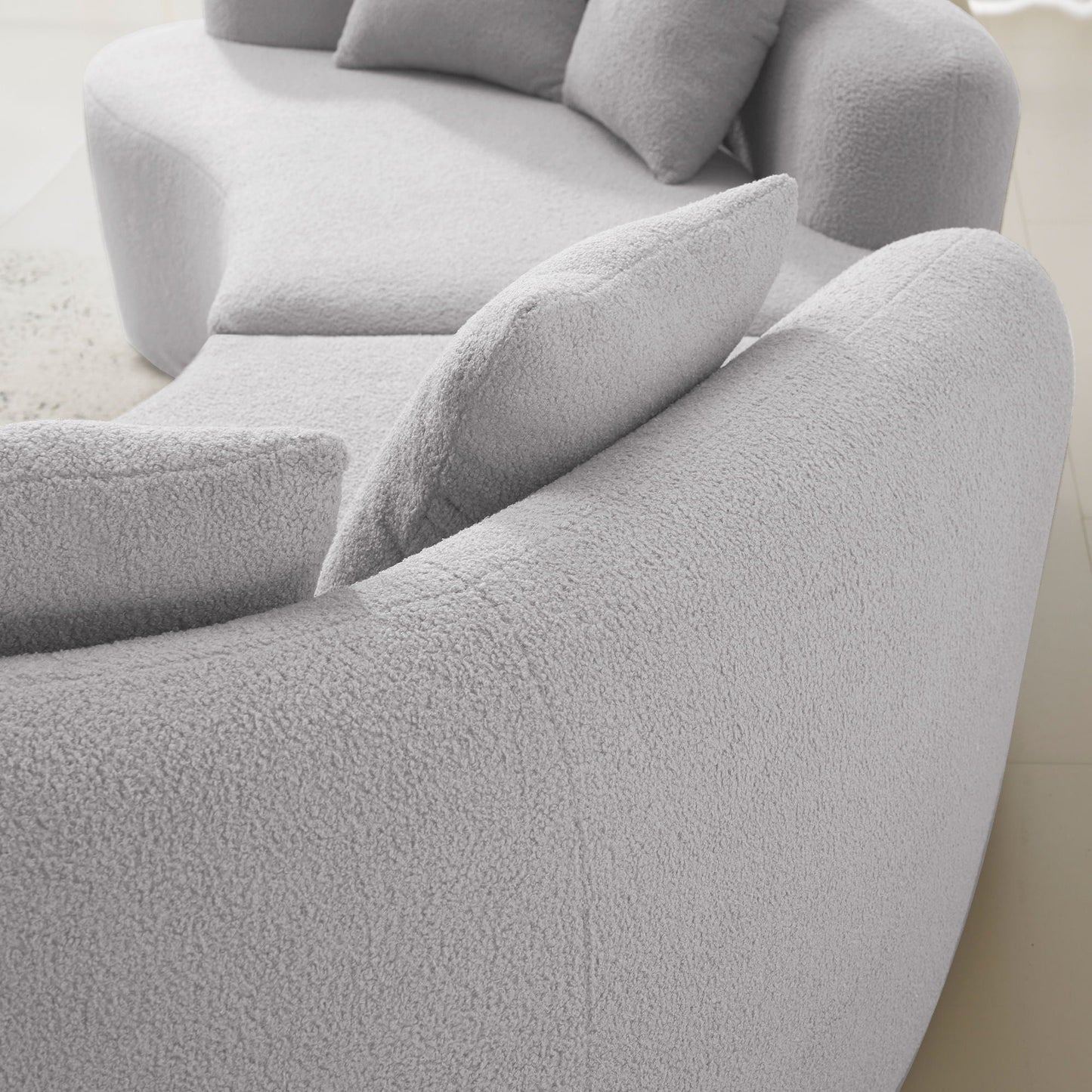 Curved 4 Seater Full Compression Sponge Sofa