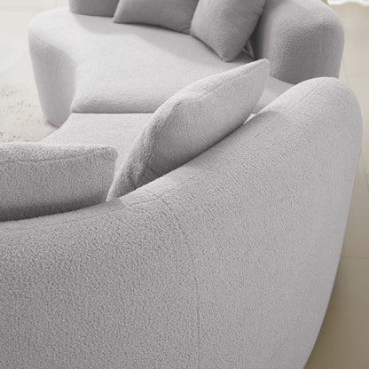 Curved 4 Seater Full Compression Sponge Sofa