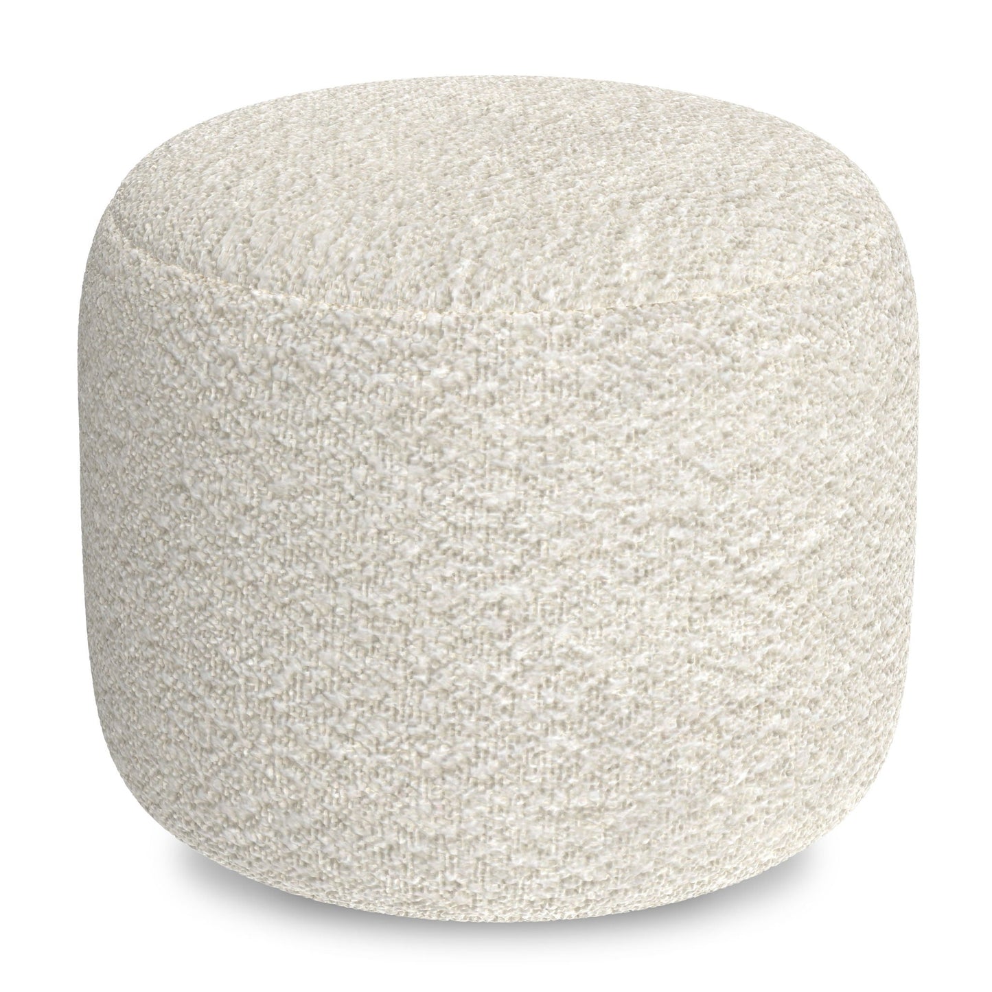 Chantal - Round Pouf - White