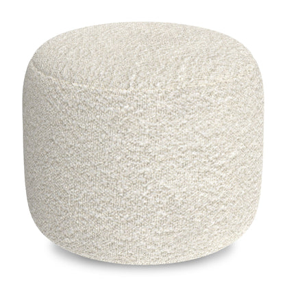 Chantal - Round Pouf - White