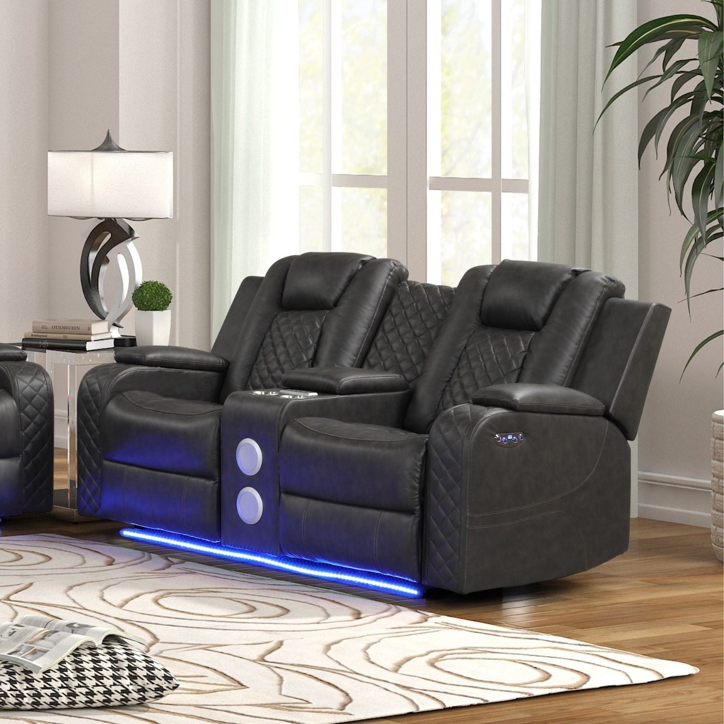 Benz - Power Recliner Set With LED Lighting And USB Charging