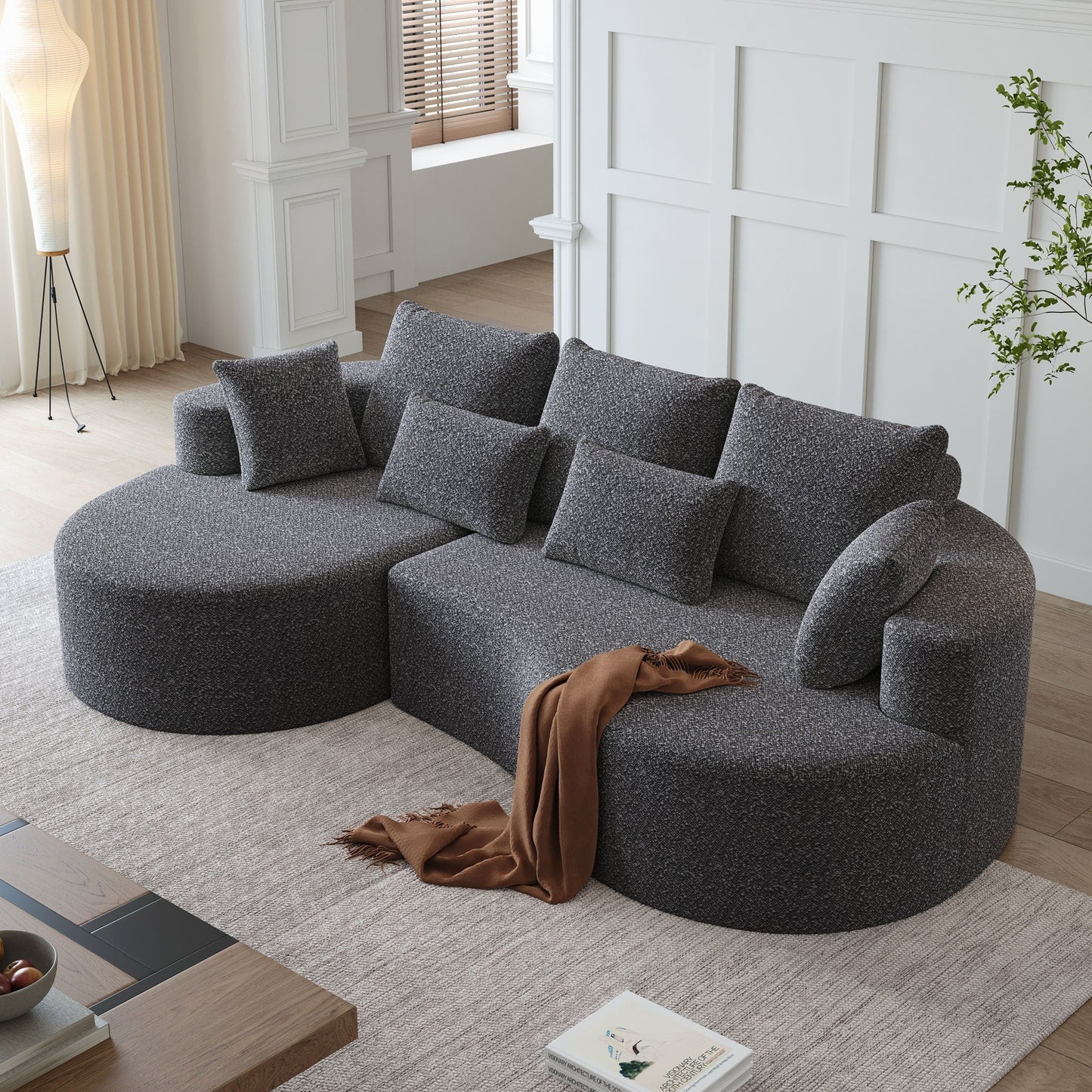 Curved Oversized Sectional Sofa With Extra Deep Seat