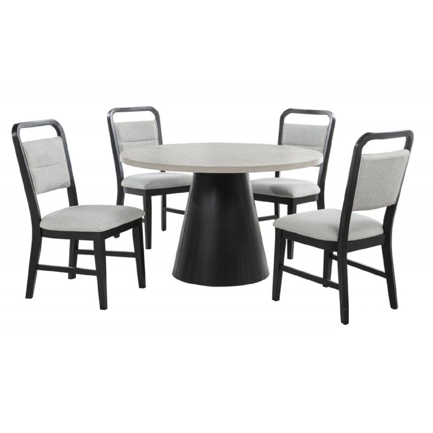 Dining Kitchen Side Chair With Curved Back Design (Set of 2) - Black / Gray