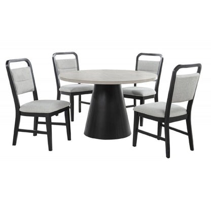 Dining Kitchen Side Chair With Curved Back Design (Set of 2) - Black / Gray
