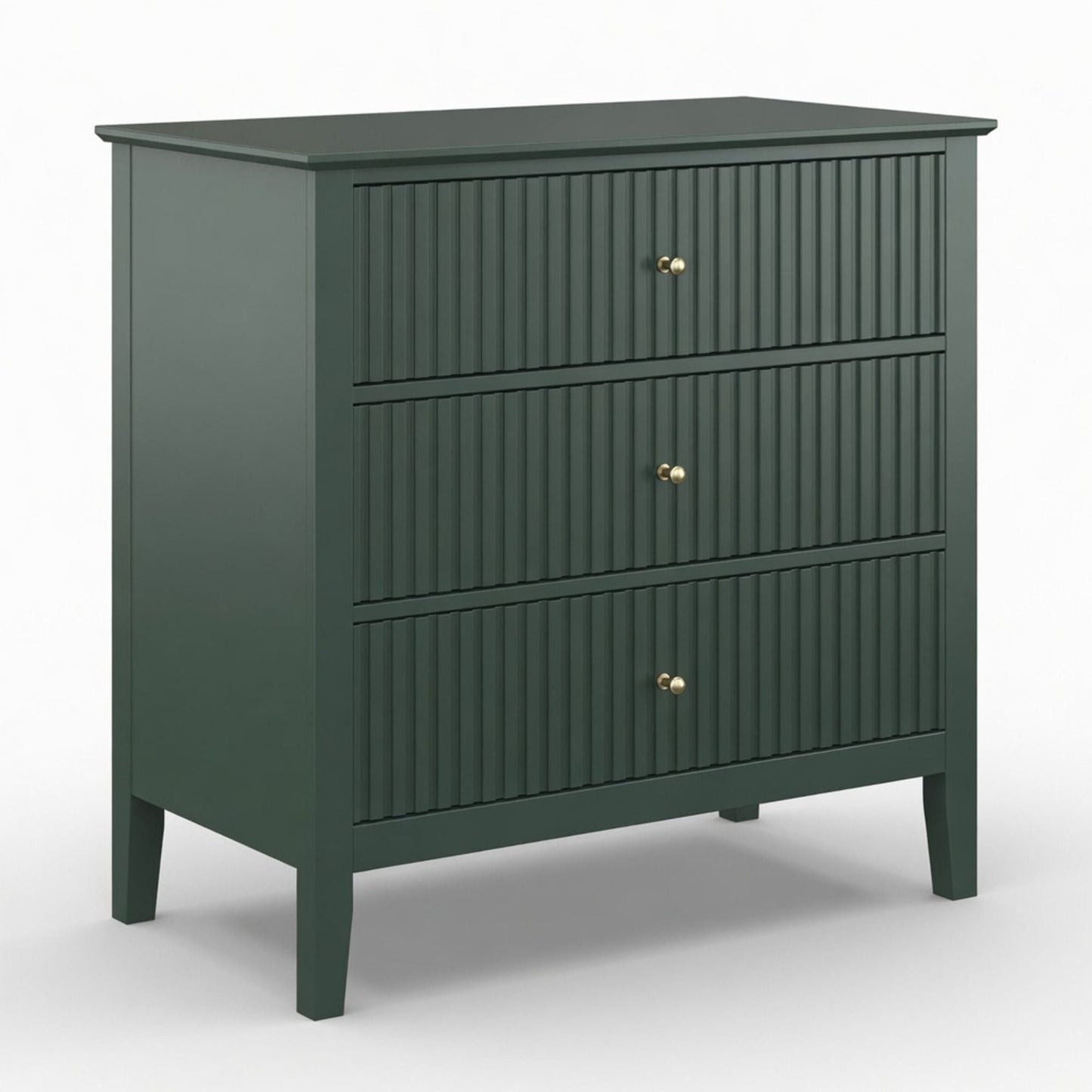 Fluted 3 Drawer Nightstand With Soft Close Slides