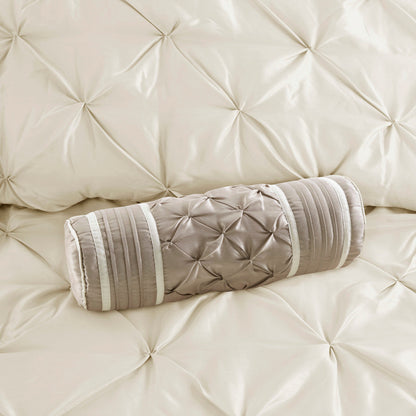 7 Piece Tufted Comforter Set Ivory Full