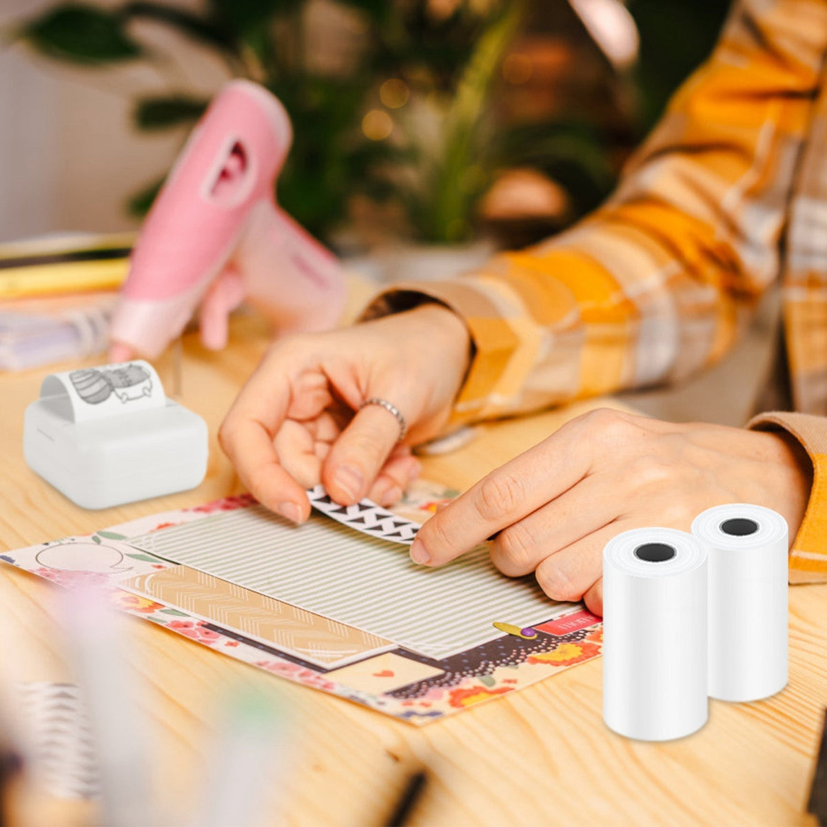 5 Rolls 57x25mm Thermal Printer Paper | Self-Adhesive Mini Photo Paper for Wireless Printers