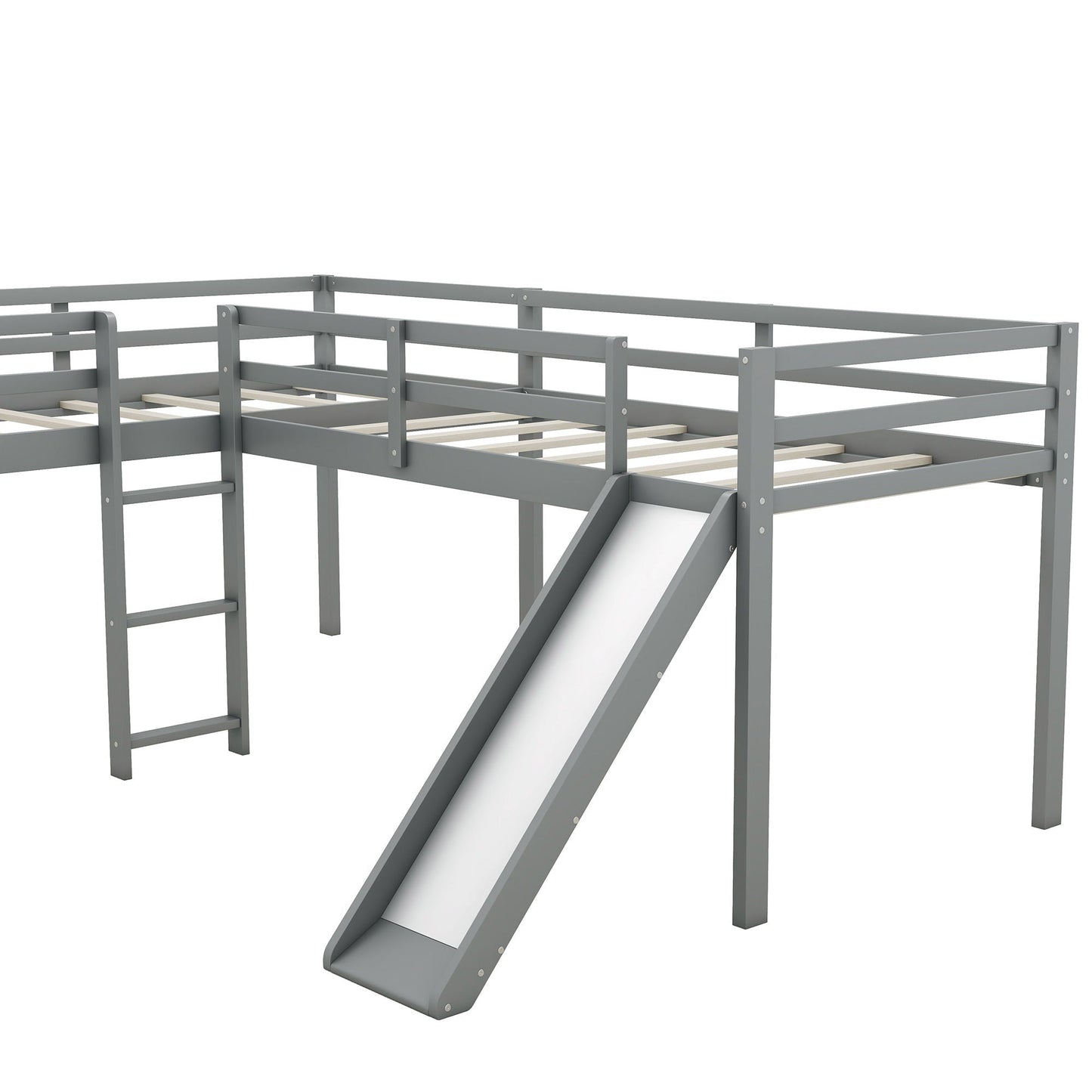 L Shaped Loft Bed With Ladder And Slide