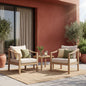 Acacia Wood Patio Furniture Club Chair Set of 2
