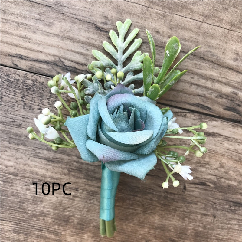 Korean Fabric Bride And Groom Corsage Rose Small Buds Silk Flower Before Marriage