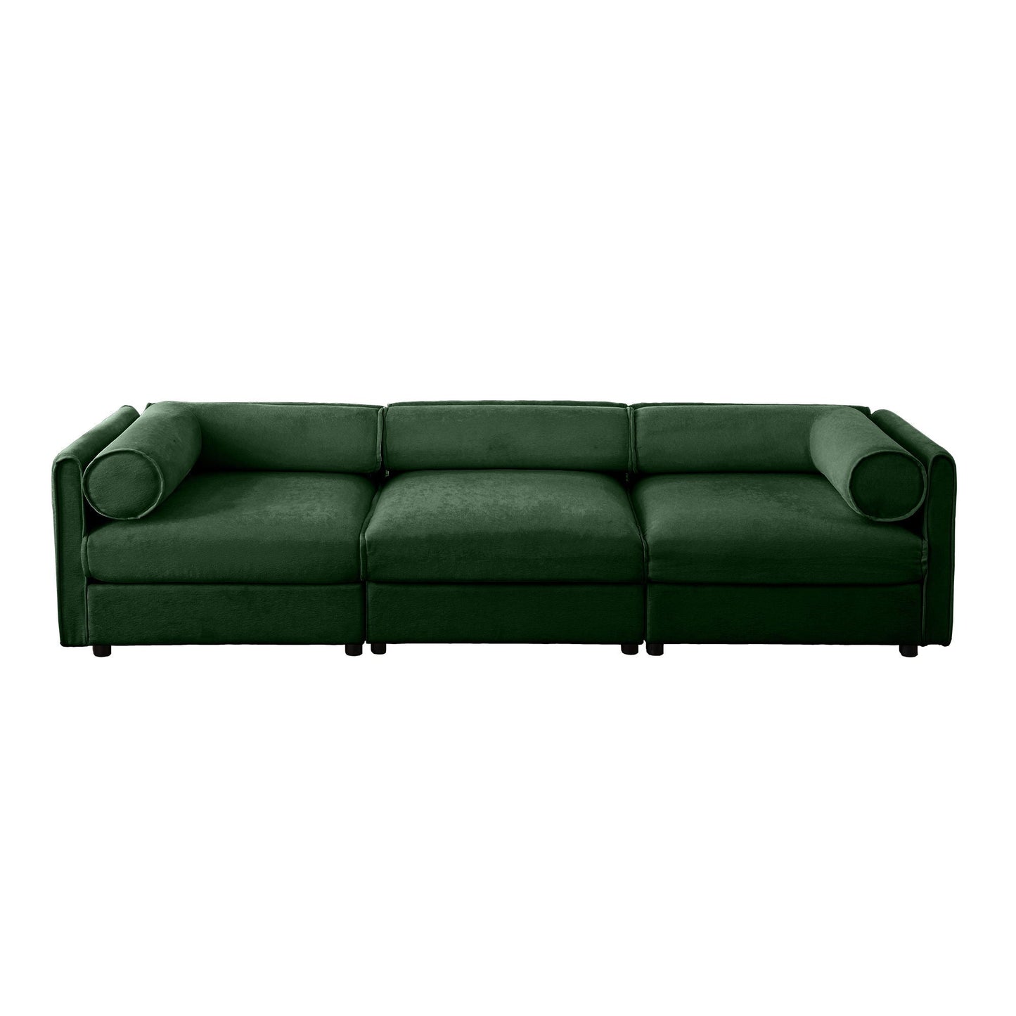 Stylish Sofa With Storage Seat And Cylindrical Backrest