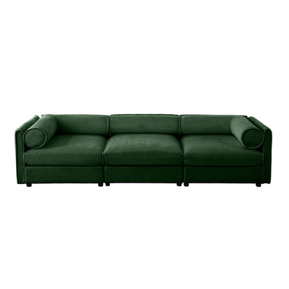 Stylish Sofa With Storage Seat And Cylindrical Backrest