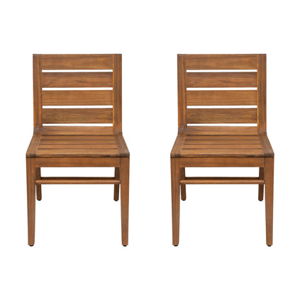 Outdoor Acacia Wood Dining Chair (Set of 2)