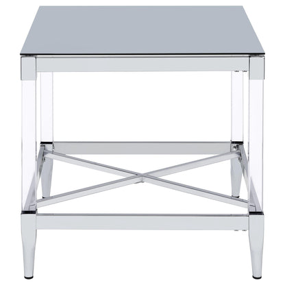 Lindley 2-piece Square Coffee and End Table Set Chrome