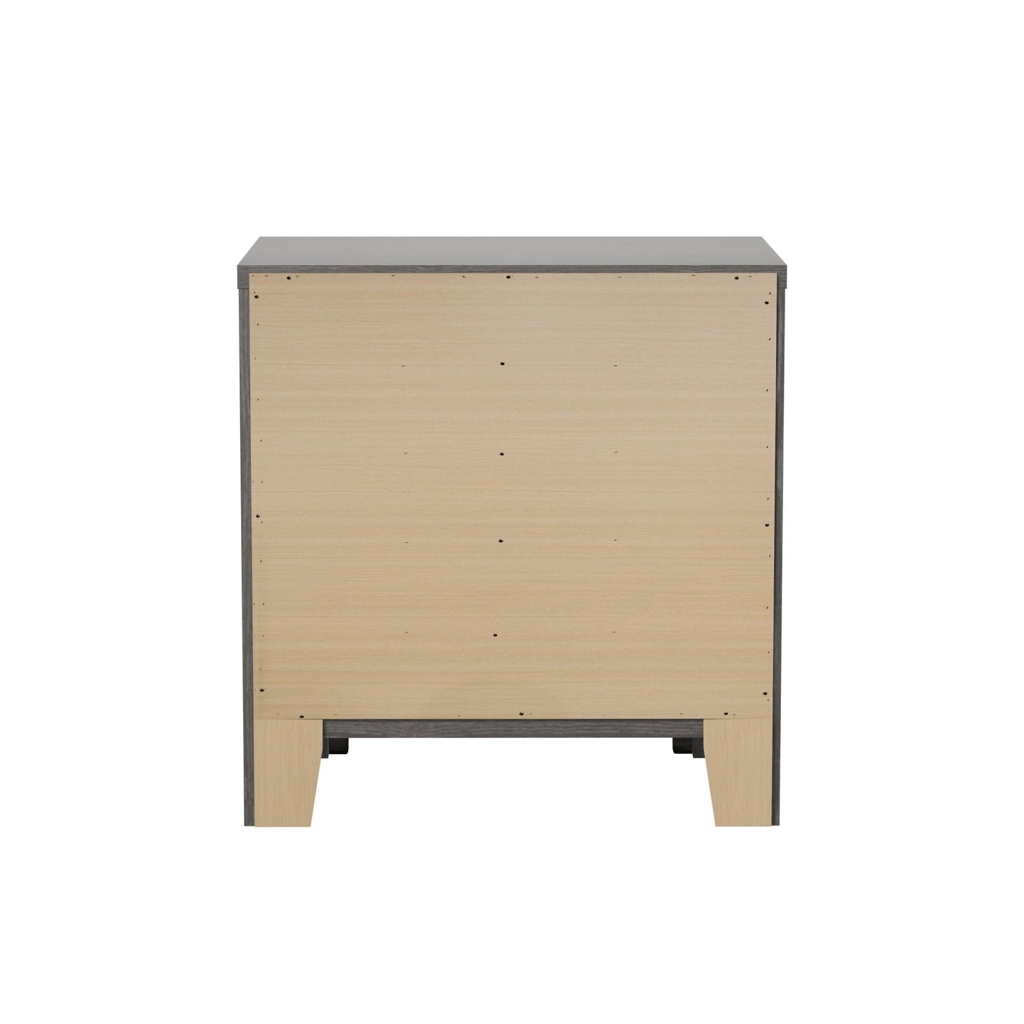 Modern 2 Drawer Nightstand - Brown - Wood