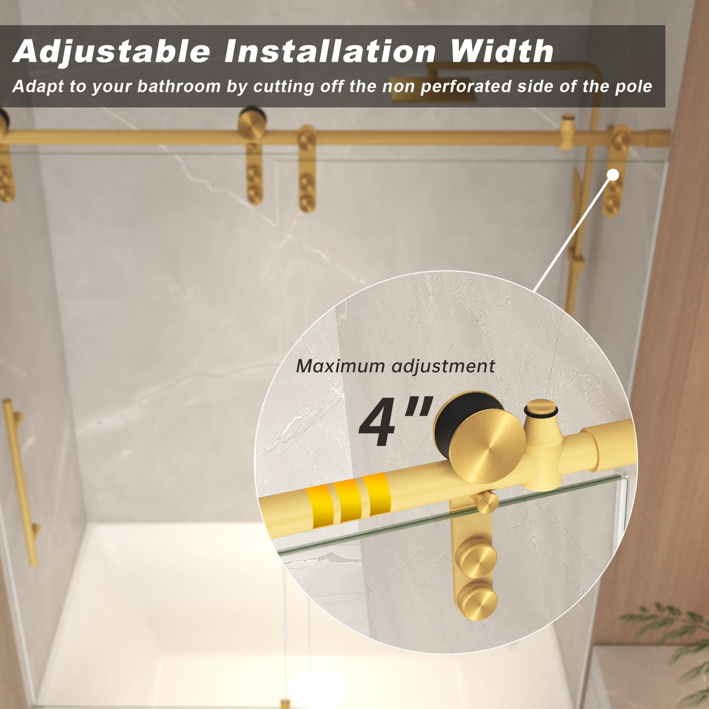 56-60" x 66" Frameless Sliding Bathtub Door