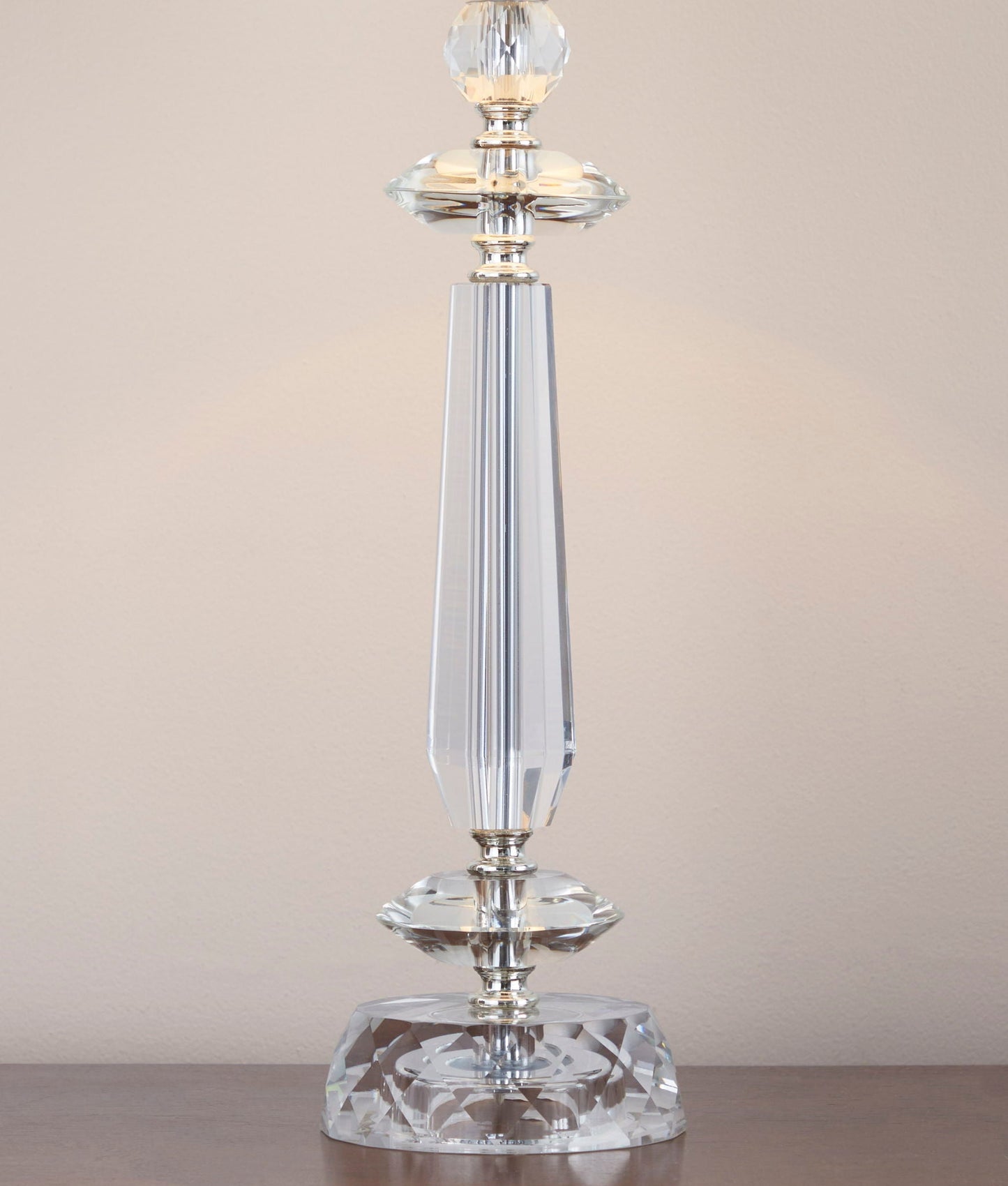 Karat - Contemporary Crystal Table Lamp (Set of 2) - Clear Crystal / Chrome / White Softback