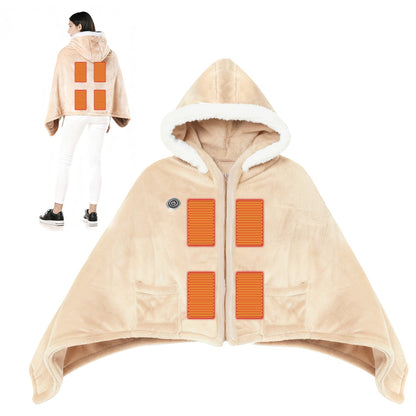 Wearable Heated Blanket with 8 Heating Zones and 3 Temp Levels
