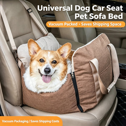 Dog Car Seat Portable Travel Pet Car Bed Safety Carrier Anti Escape Dog Booster Seat For Small Medium Dogs Cats Washable Soft Pet Car Seat With Storage Pocket & Safety Leash